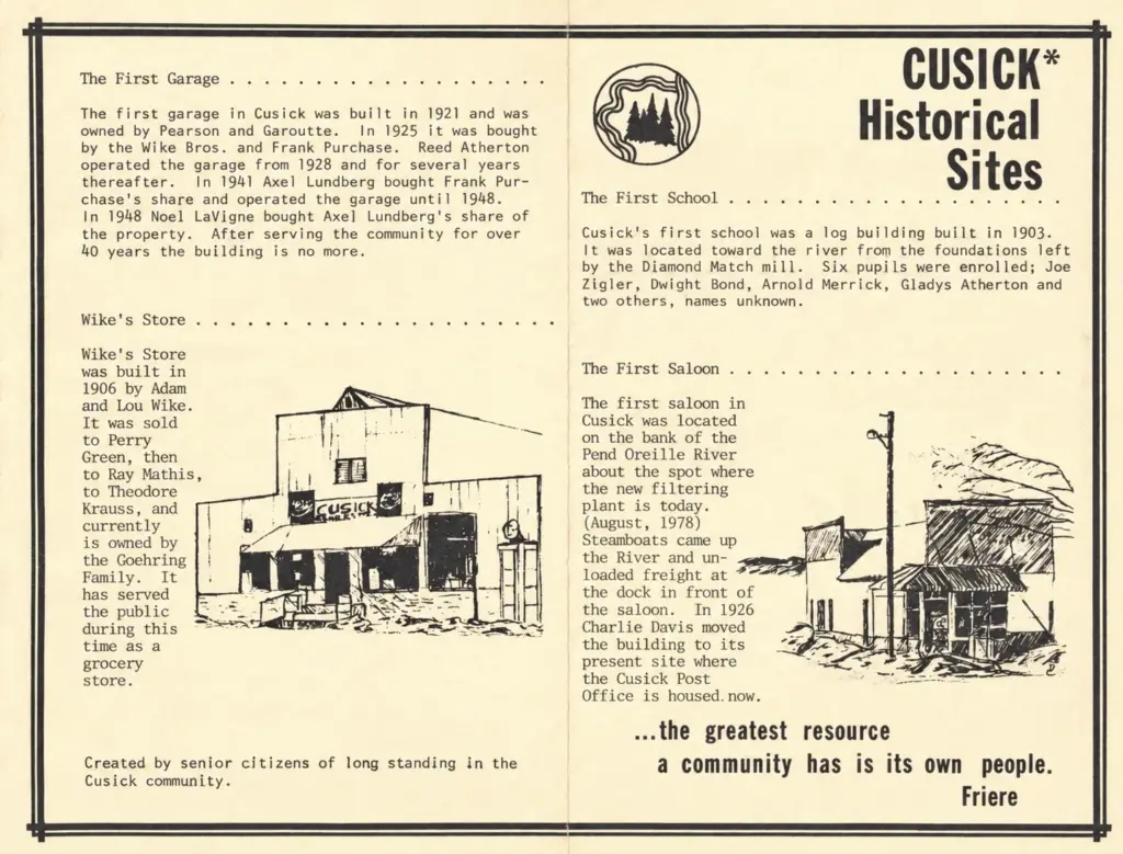 Cusick Historical Sites, restored side one